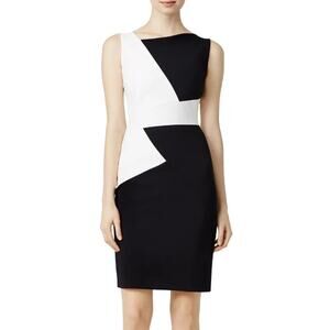 Chiara Boni La Petite Robe Black White Giustina Colorblock Sheath Dress 50 / 14